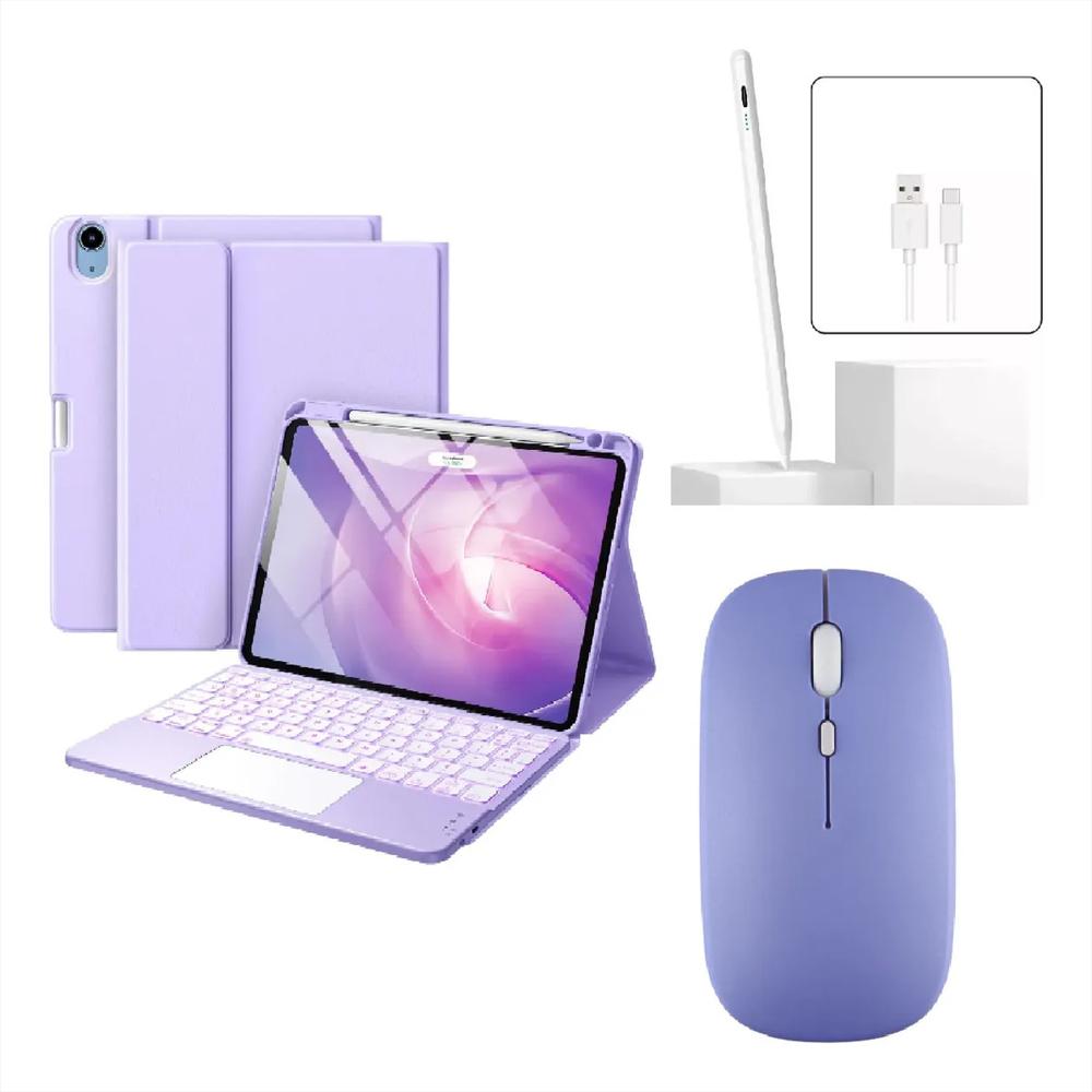 Estuche Teclado Trackpad Para Xiaomi Redmi Pad 2 Lila+Mouse+Lapiz img #1