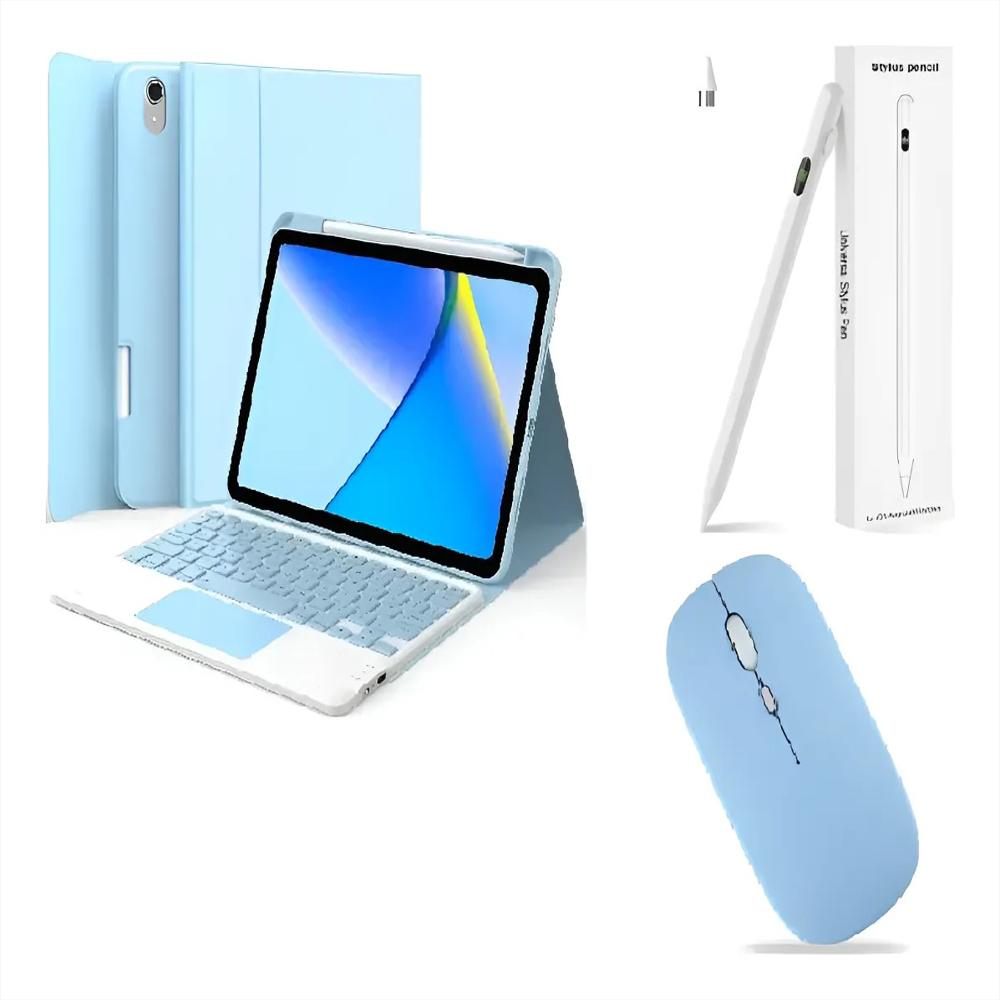 Estuche Teclado Trackpad Para Ipad Air 11 Chip M2 2024 Azul+Mouse+Lapiz img #1
