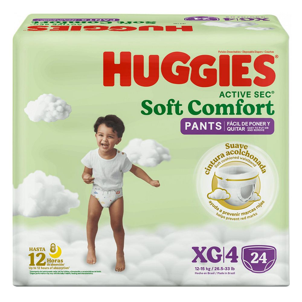 Pañales Huggies active sec pants XG (24 und)