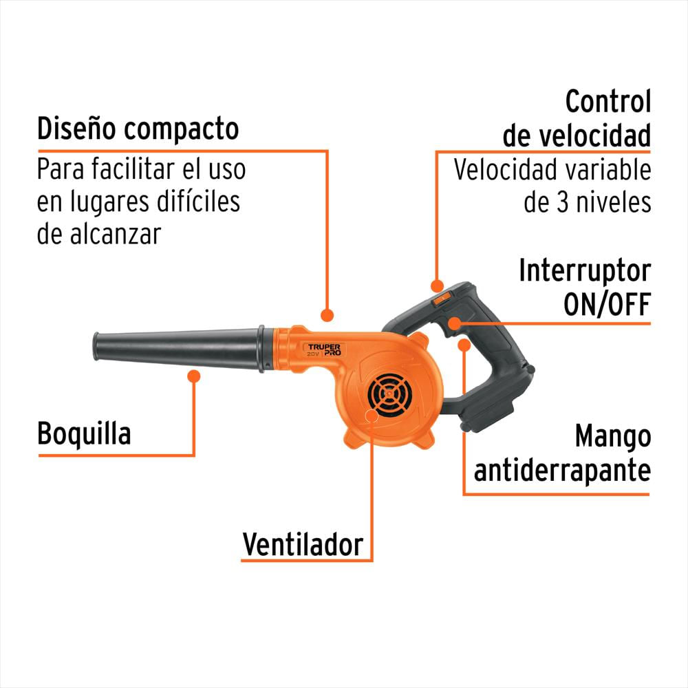 Sopladora Inalámbrica 20V 72 Cfm Truper Pro Batería img #2