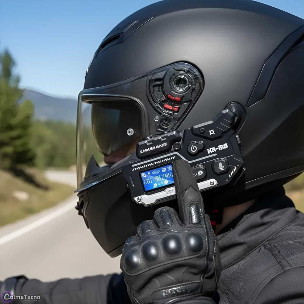 Intercomunicador Casco Moto Bluetooth Pantalla Led Kr M8 img #2