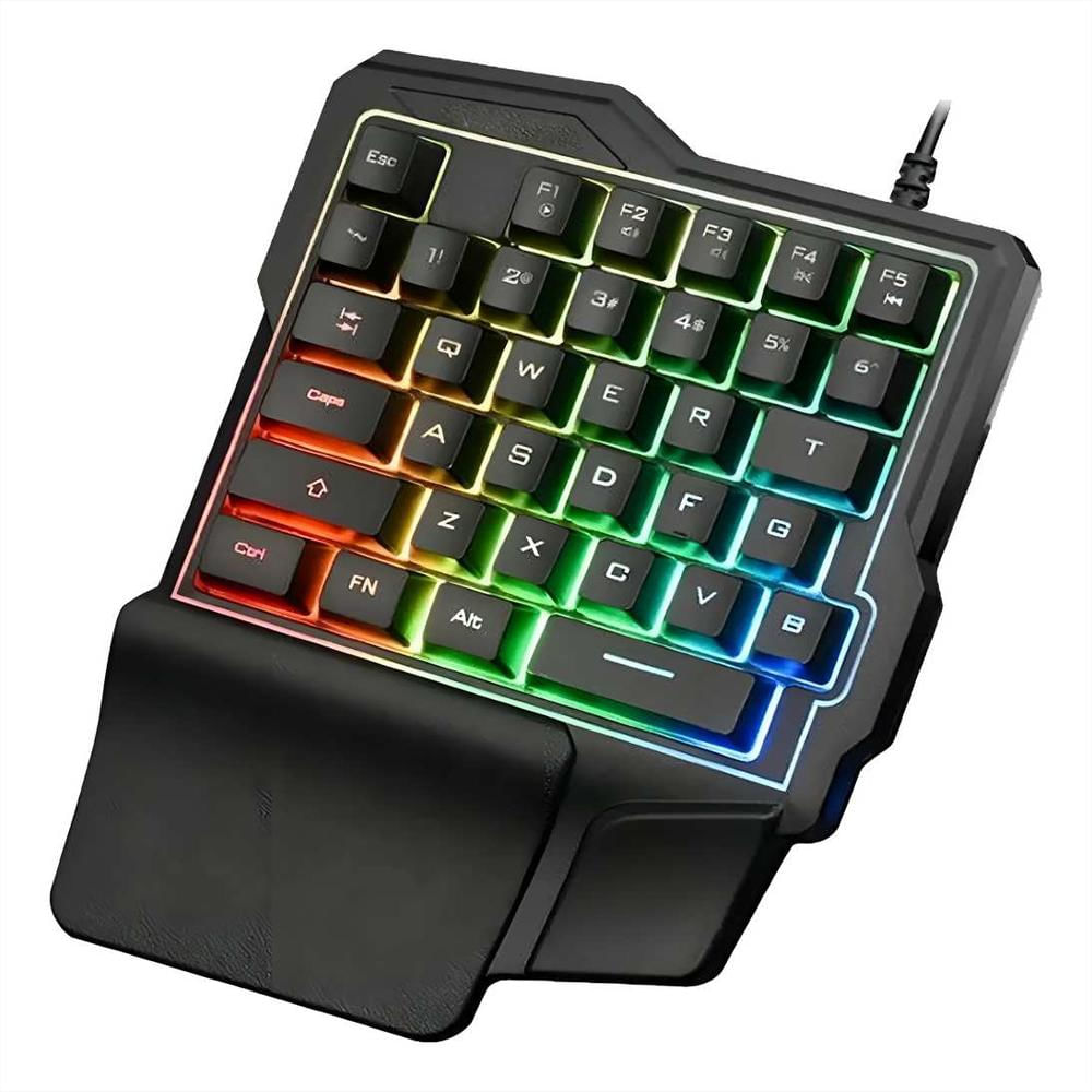 Teclado Gamer Una Mano K7 Ergonomico Rgb Half Keyboard Usb img #2