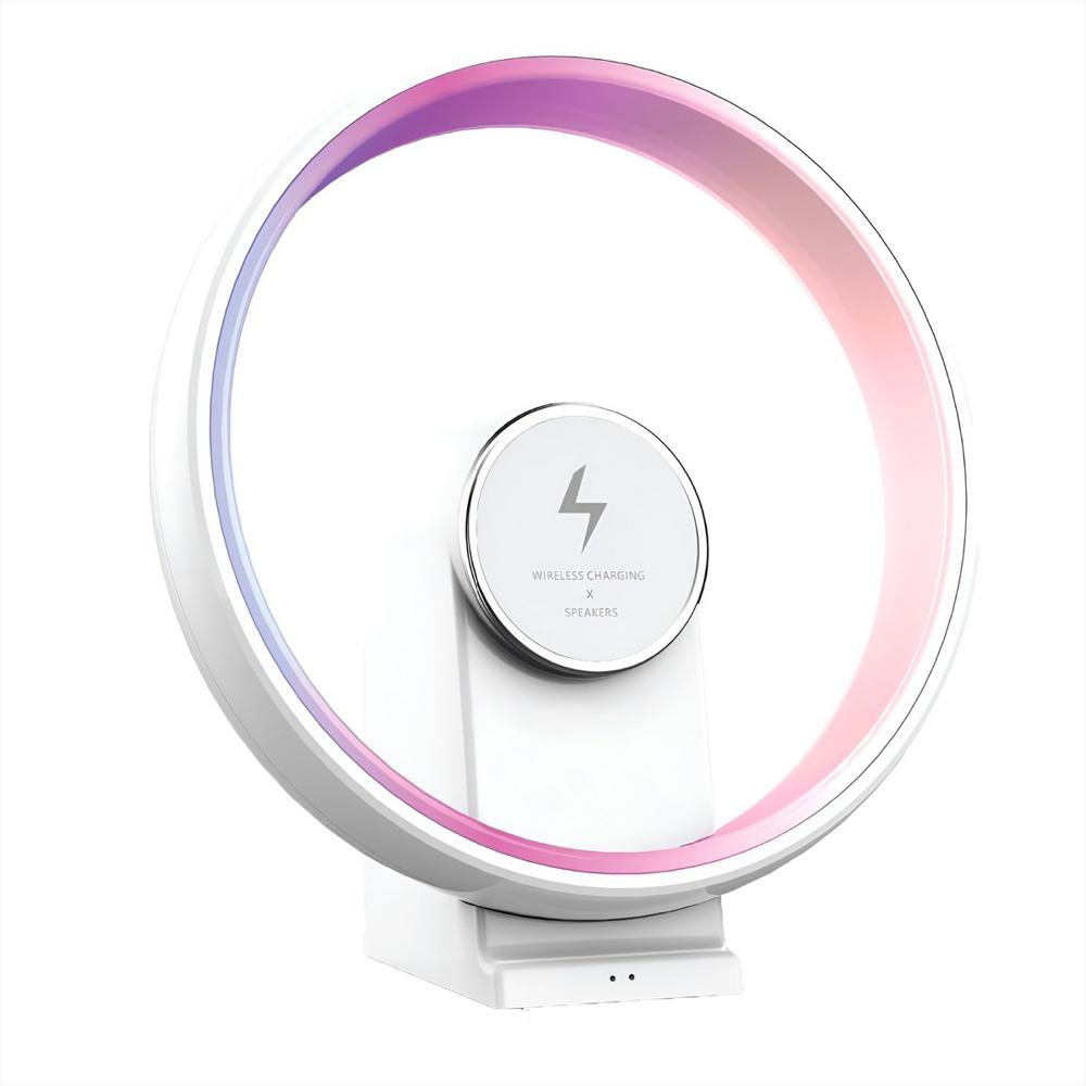 Lámpara Parlante Bluetooth Con Cargador Inalámbrico Rgb img #2