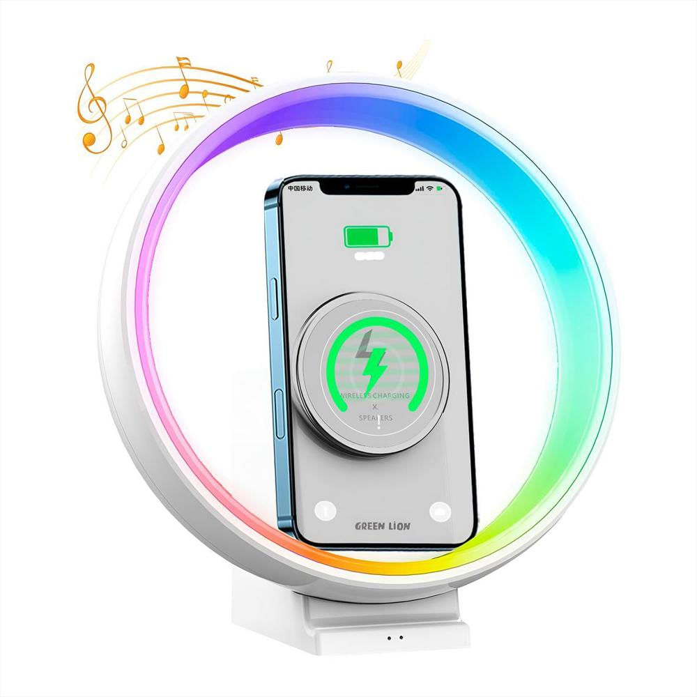 Lámpara Parlante Bluetooth Con Cargador Inalámbrico Rgb img #4