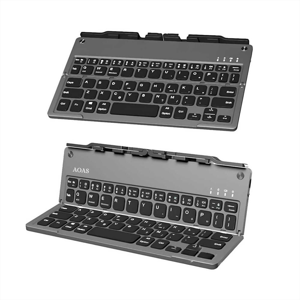 Teclado Plegable Bluetooth Soporte Celular Tablet Recargable img #1