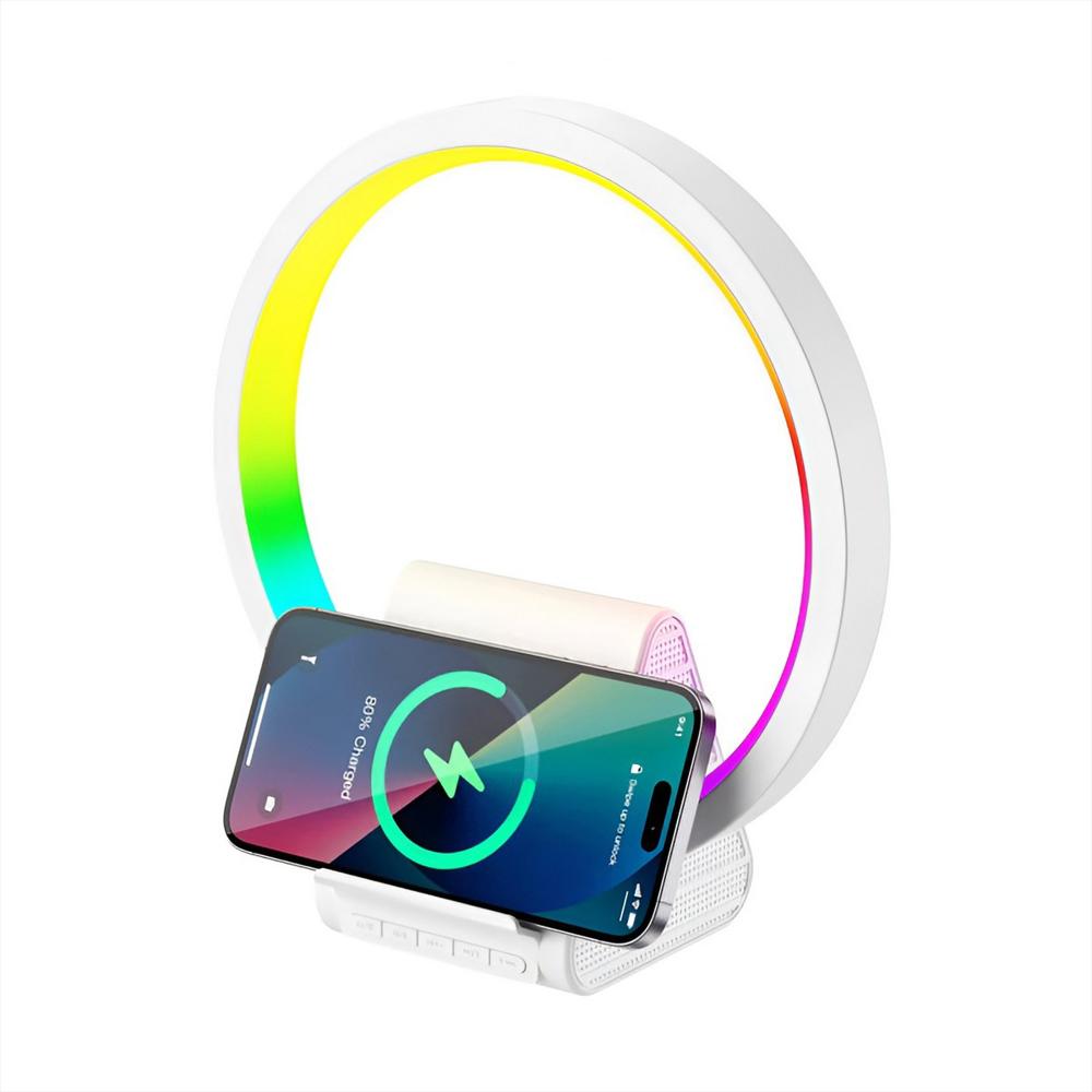 Lámpara Inteligente 4En1 Altavoz Bluetooth Carga Rápida 10W img #1