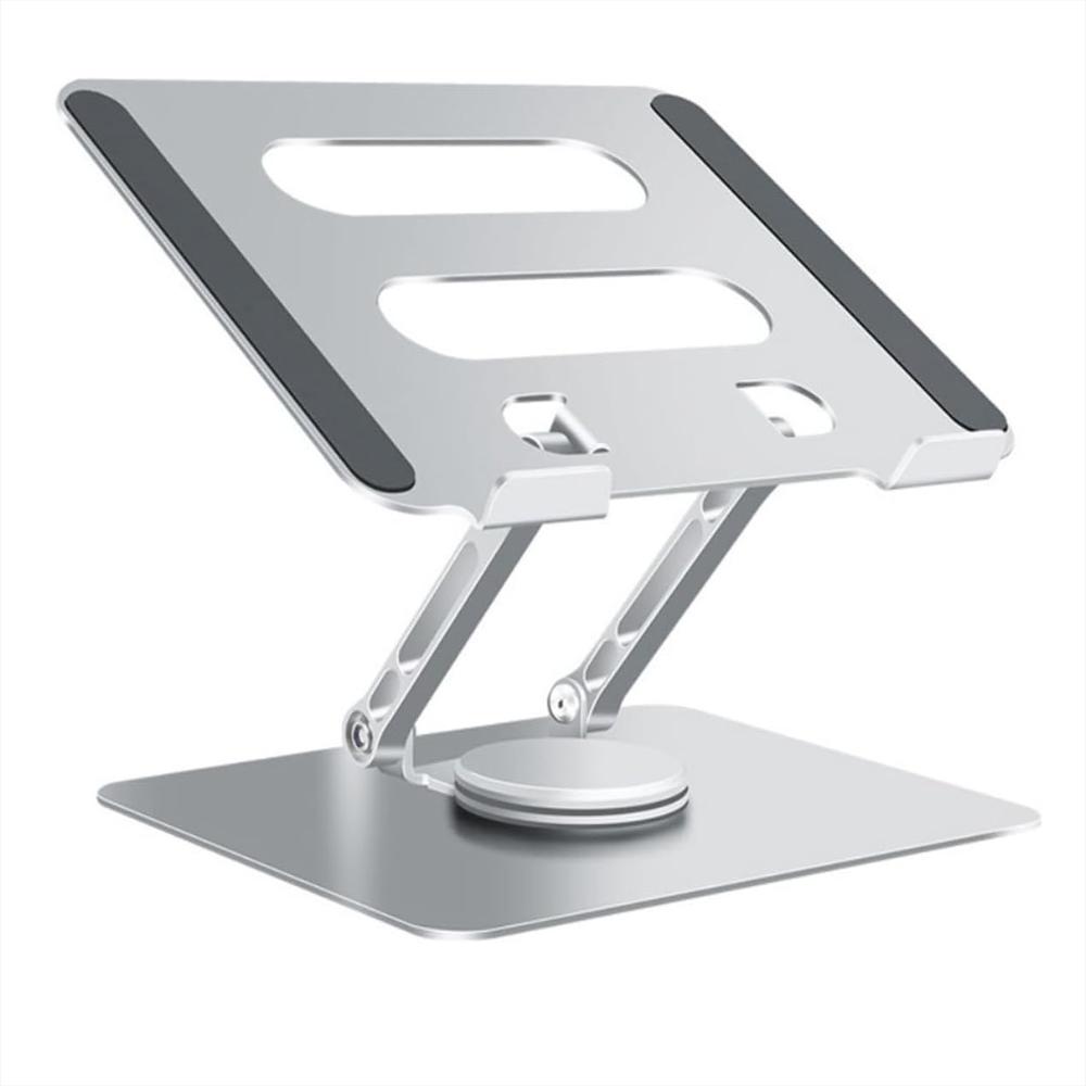 Soporte Base Acero Inoxidable Para Computador Y Tablet 2 Brazo Ajustable Plata img #1