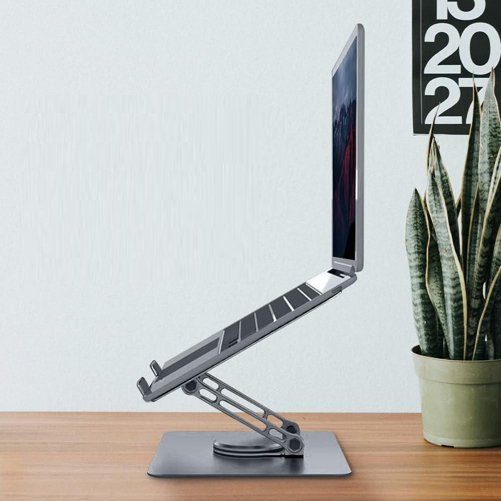 Soporte Base Acero Inoxidable Para Computador Y Tablet 2 Brazo Ajustable Plata img #3