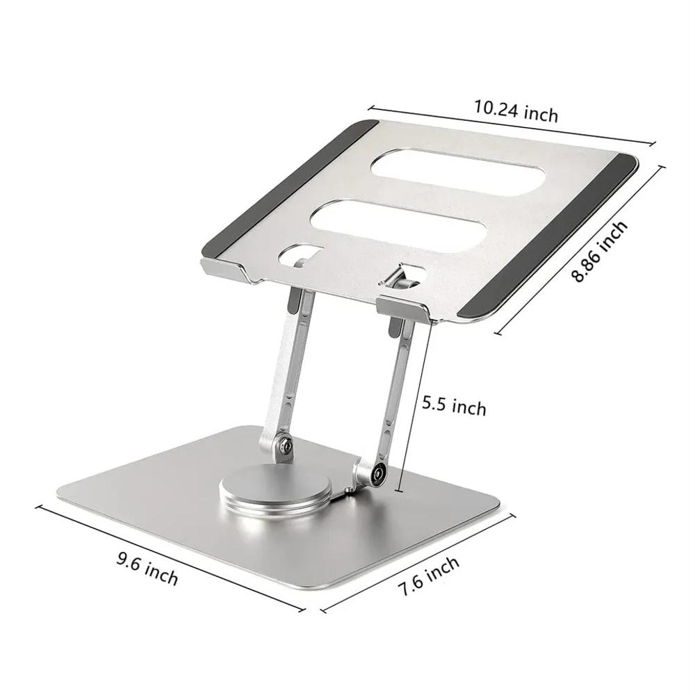 Soporte Base Acero Inoxidable Para Computador Y Tablet 2 Brazo Ajustable Plata img #5