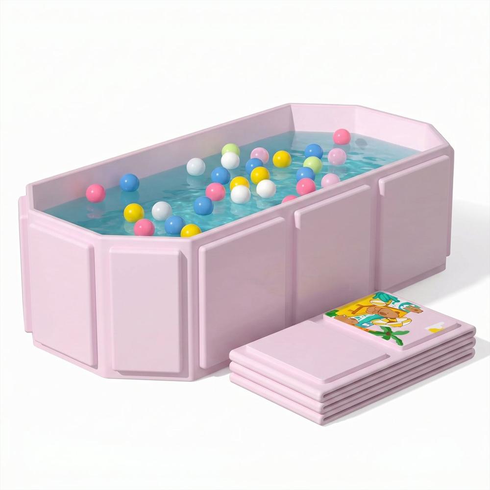 Bañera Plegable Portátil Para Bebés 5 Capas Rosa img #1