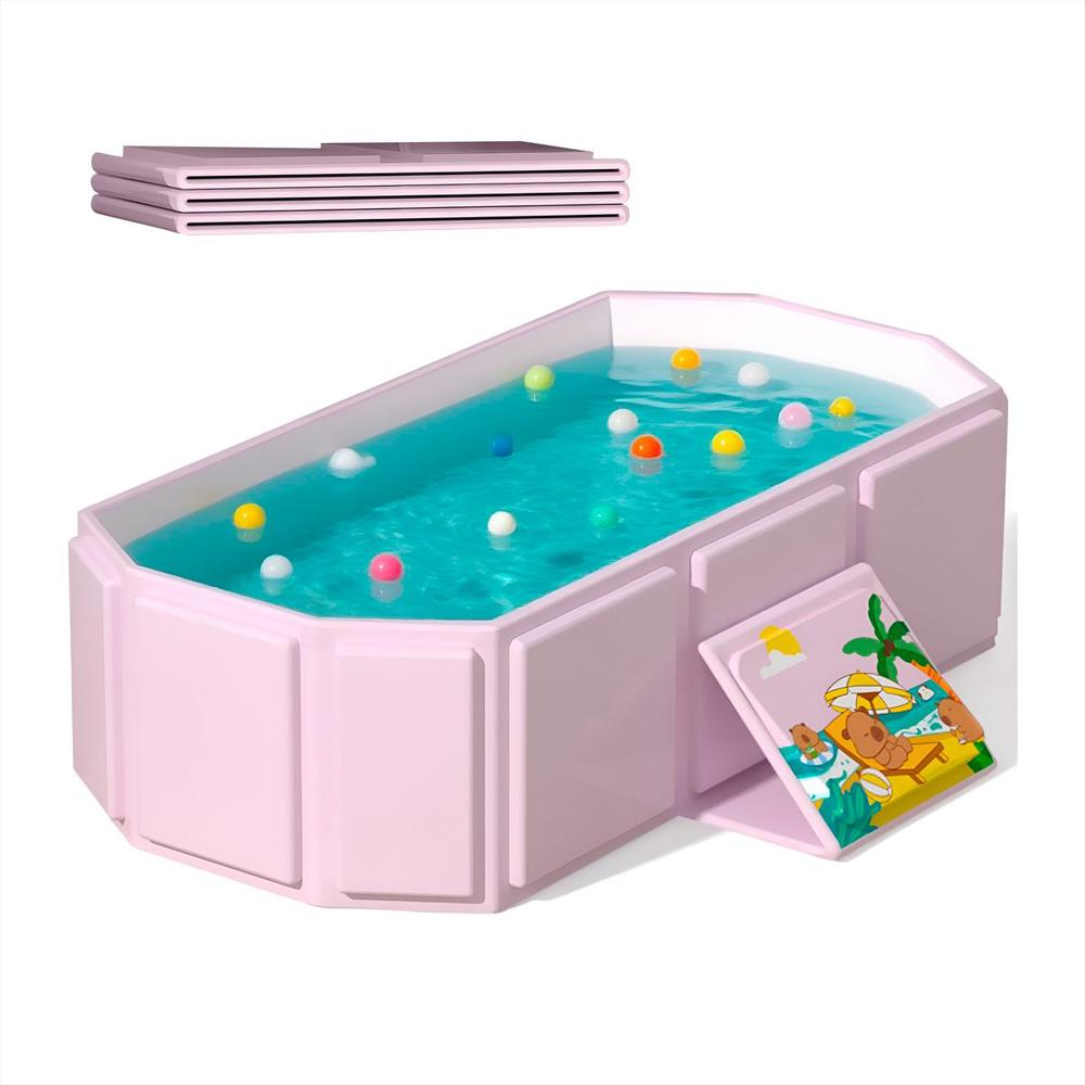 Bañera Plegable Portátil Para Bebés 5 Capas Rosa img #3