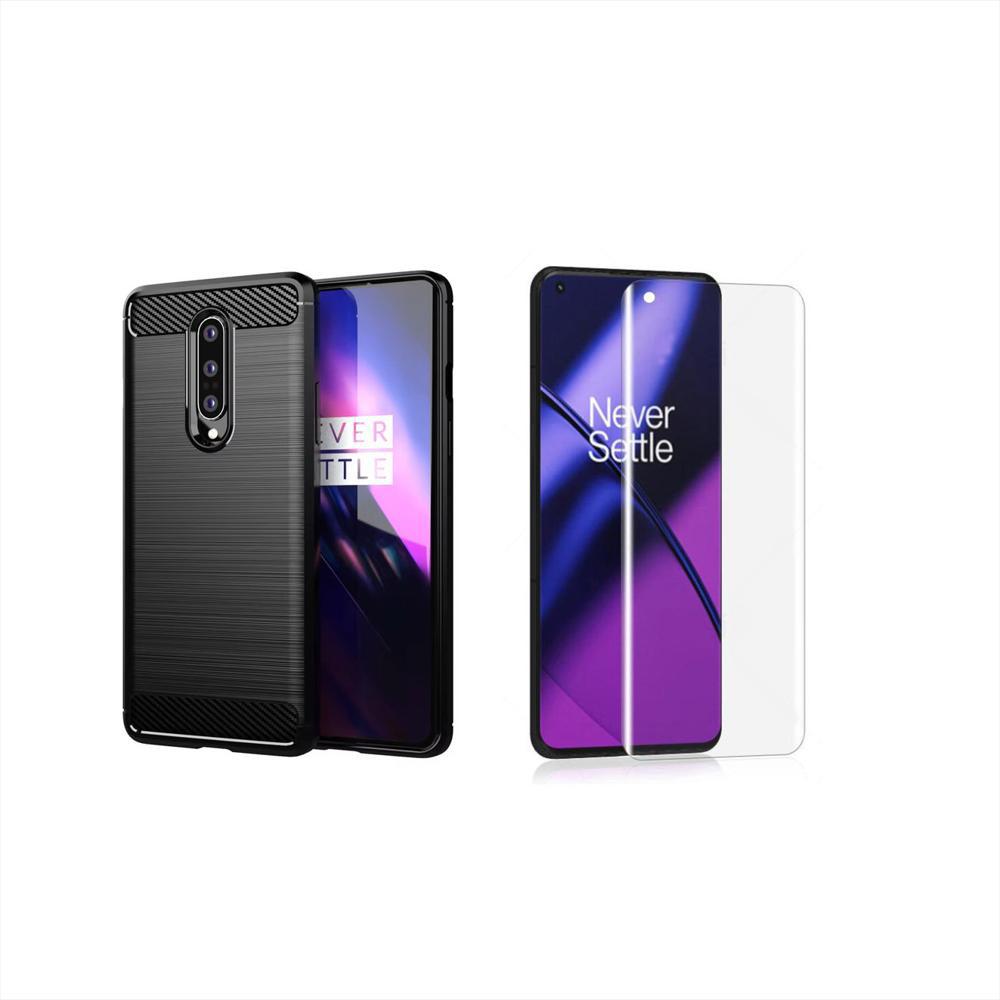 Funda Tipo Carbono + Hidrogel Hd Para Oneplus 8 Funda Tipo Carbono + Hidrogel Hd Para Oneplus 8