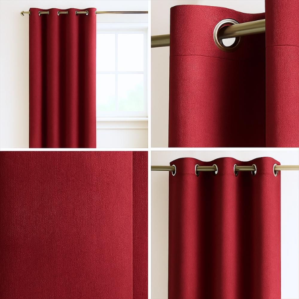 Cortinas Semiblackout Decorativas Con Acabado Moderno Vinotinto | 270X200 Cm (2 Paneles) img #2