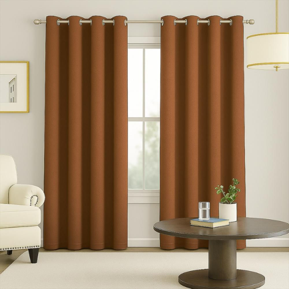 Cortinas Semiblackout Decorativas Con Acabado Moderno Café| 270X200 Cm (2 Paneles) img #1