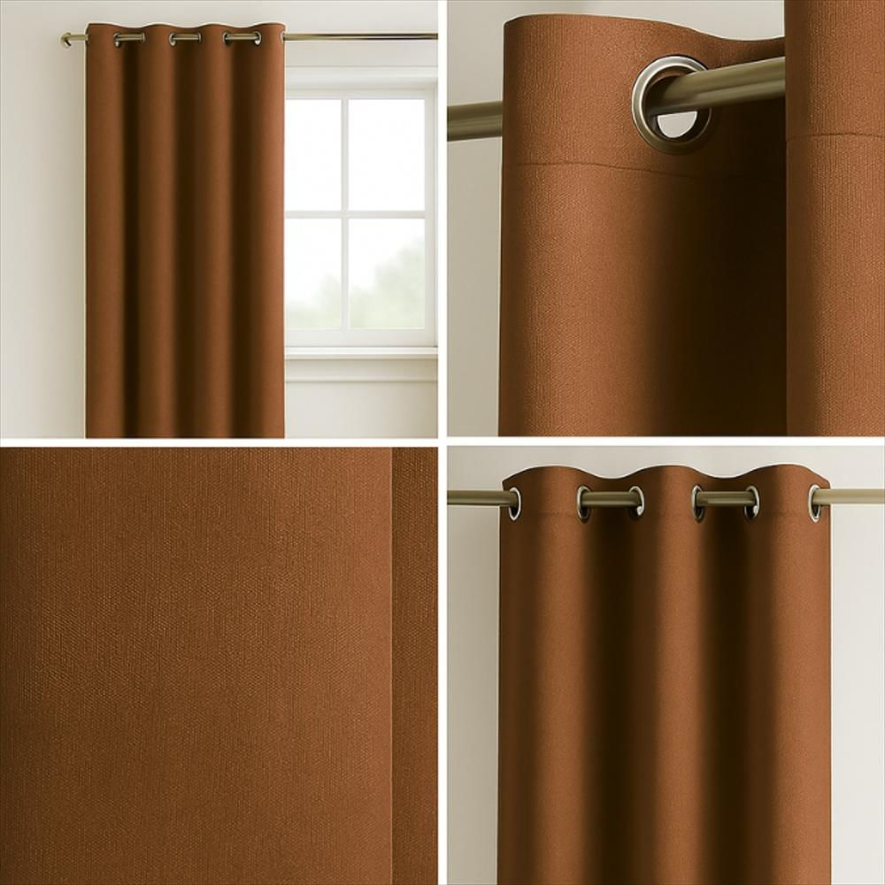 Cortinas Semiblackout Decorativas Con Acabado Moderno Café| 270X200 Cm (2 Paneles) img #2