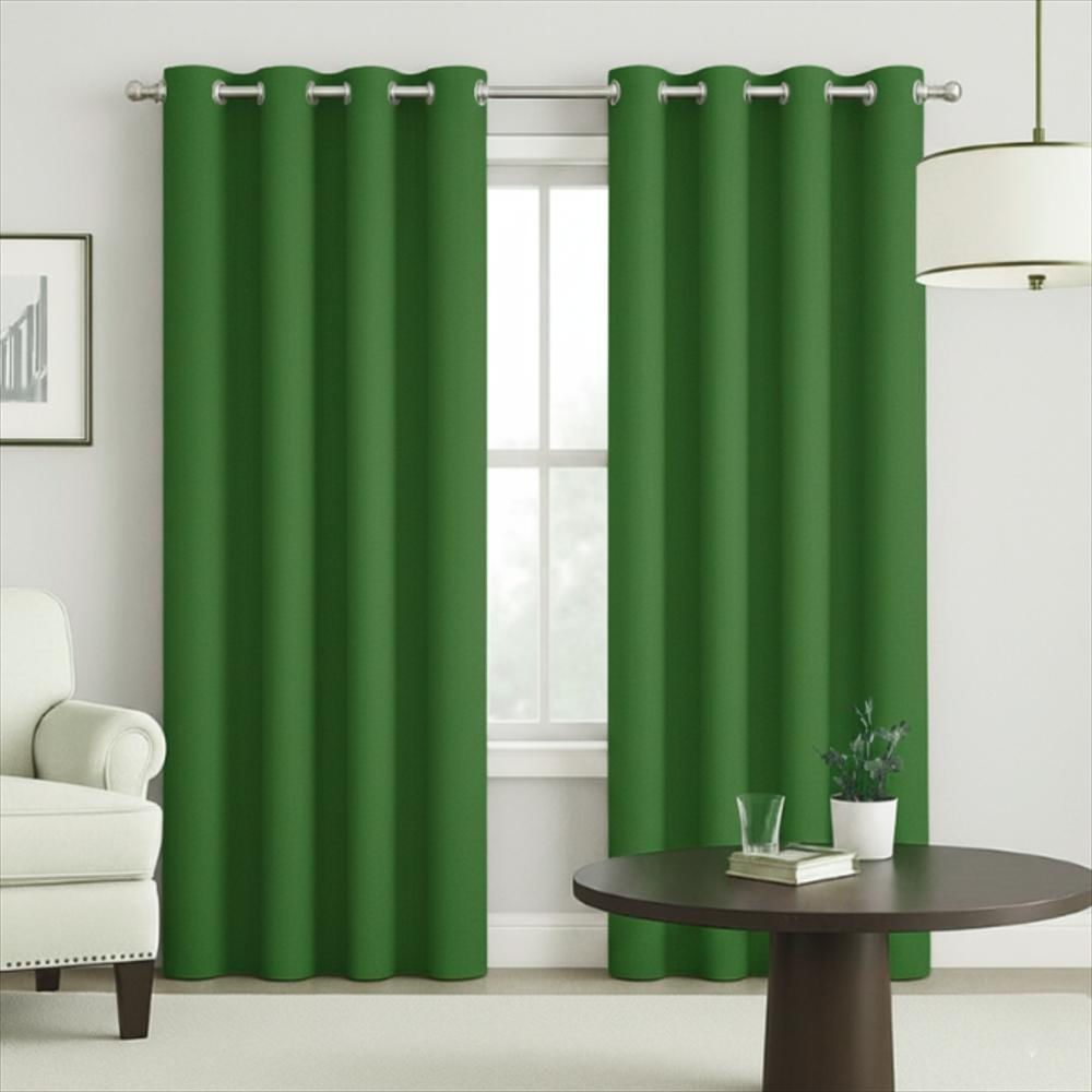 Cortinas Semiblackout Decorativas Con Acabado Moderno Verde Oscuro | 270X200 Cm (2 Paneles) img #1
