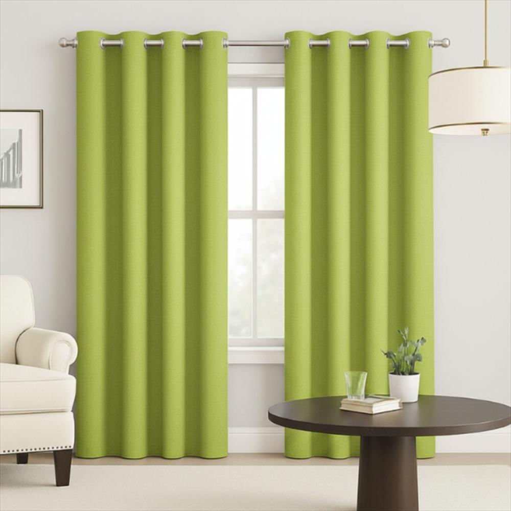 Cortinas Semiblackout Decorativas Con Acabado Moderno Verde Limón | 270X200 Cm (2 Paneles) img #1
