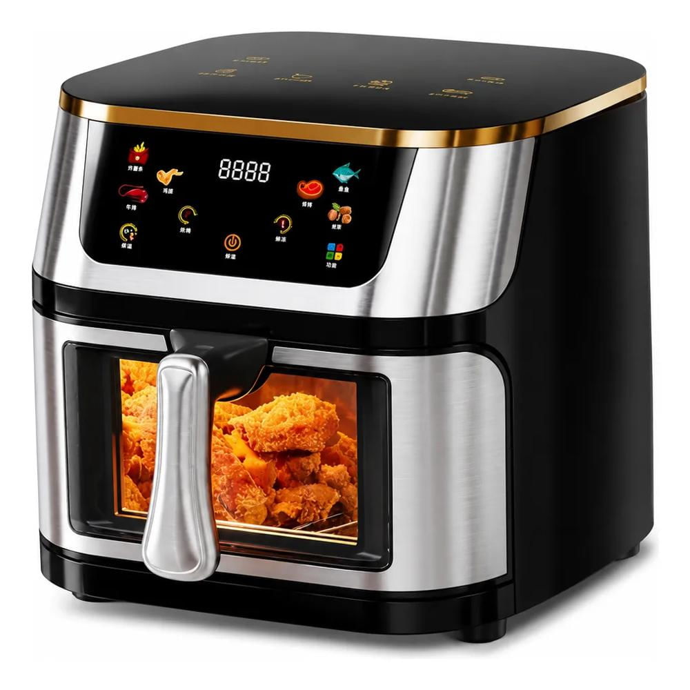Freidora De Aire Sin Aceite 12L Clickhome, Digital Plateado Freidora De Aire Sin Aceite 12L Clickhome, Digital Plateado