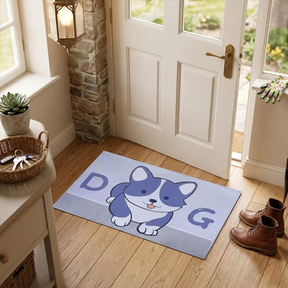 Tapete De Entrada Pet Impreso 45X75 Cm Fl En21dsp Azul img #2