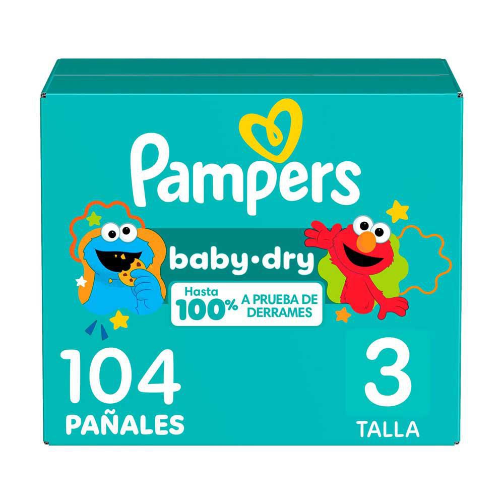 Pañales PAMPERS MARCA EXCLUSIVA babydry, etapa 3 (104  und)