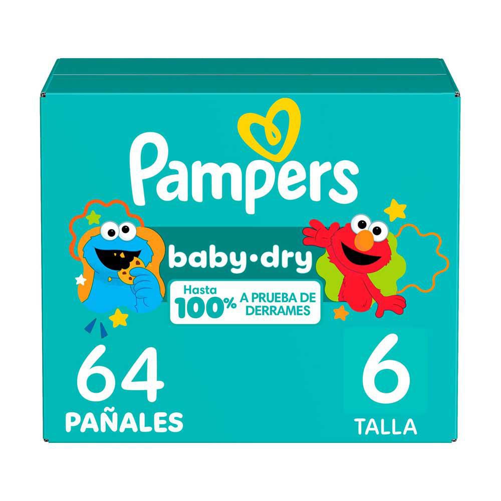 Pañales PAMPERS MARCA EXCLUSIVA babydry, etapa 6 (64  und)