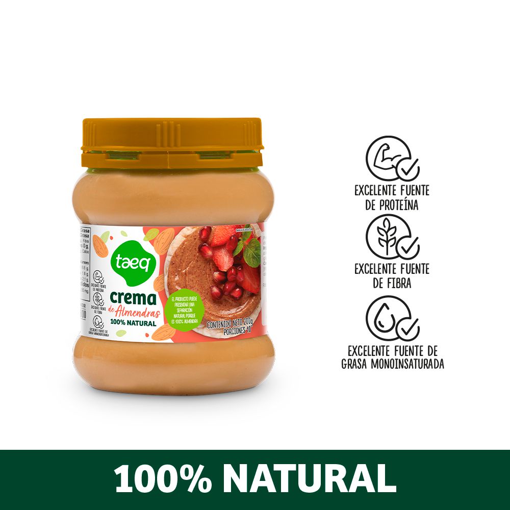 Crema de almendras TAEQ 100% natural (200  gr)