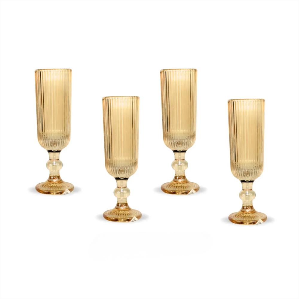 Set X4 Copa Acanalada Champagne 160Ml Oct Dk80006ca Ambar img #1