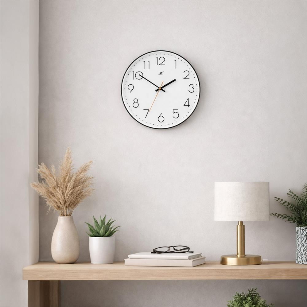 Reloj De Pared Circular Analogo Ja230278 Negro img #2