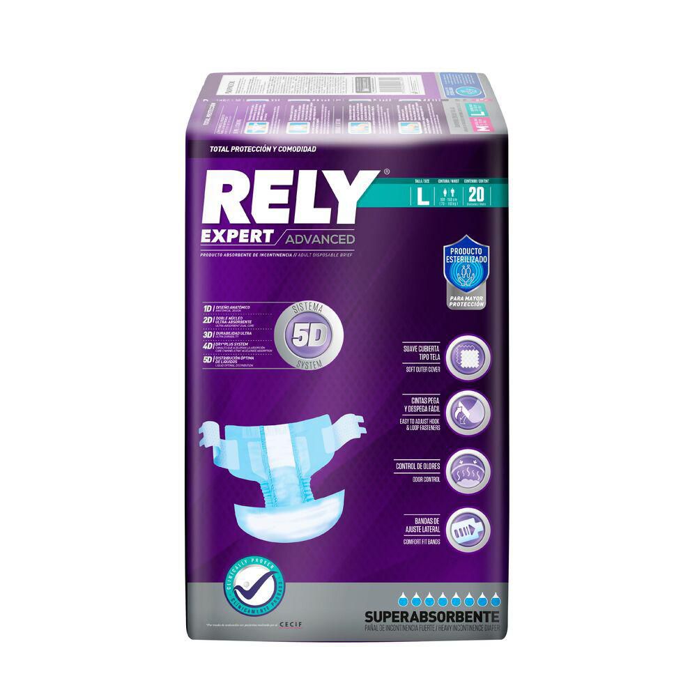 Pañales para adultos RELY advanced talla L (20  und) img #3