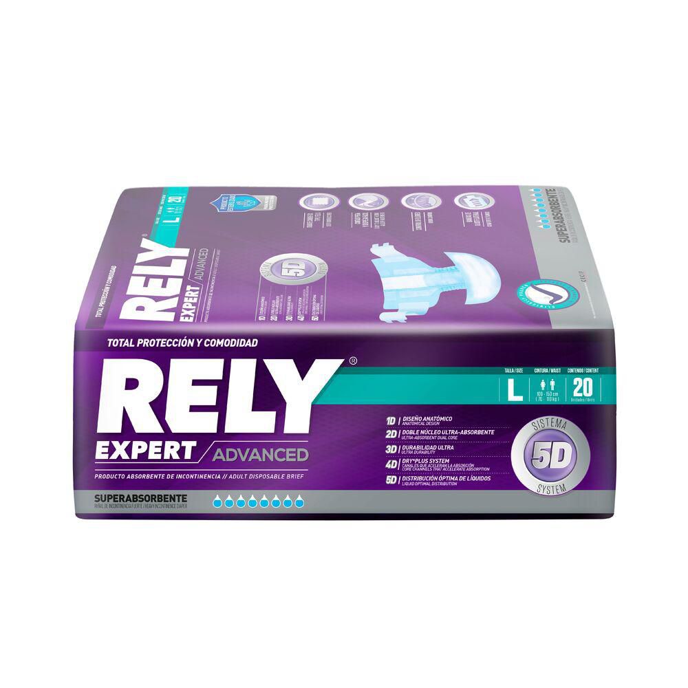Pañales para adultos RELY advanced talla L (20  und) img #5