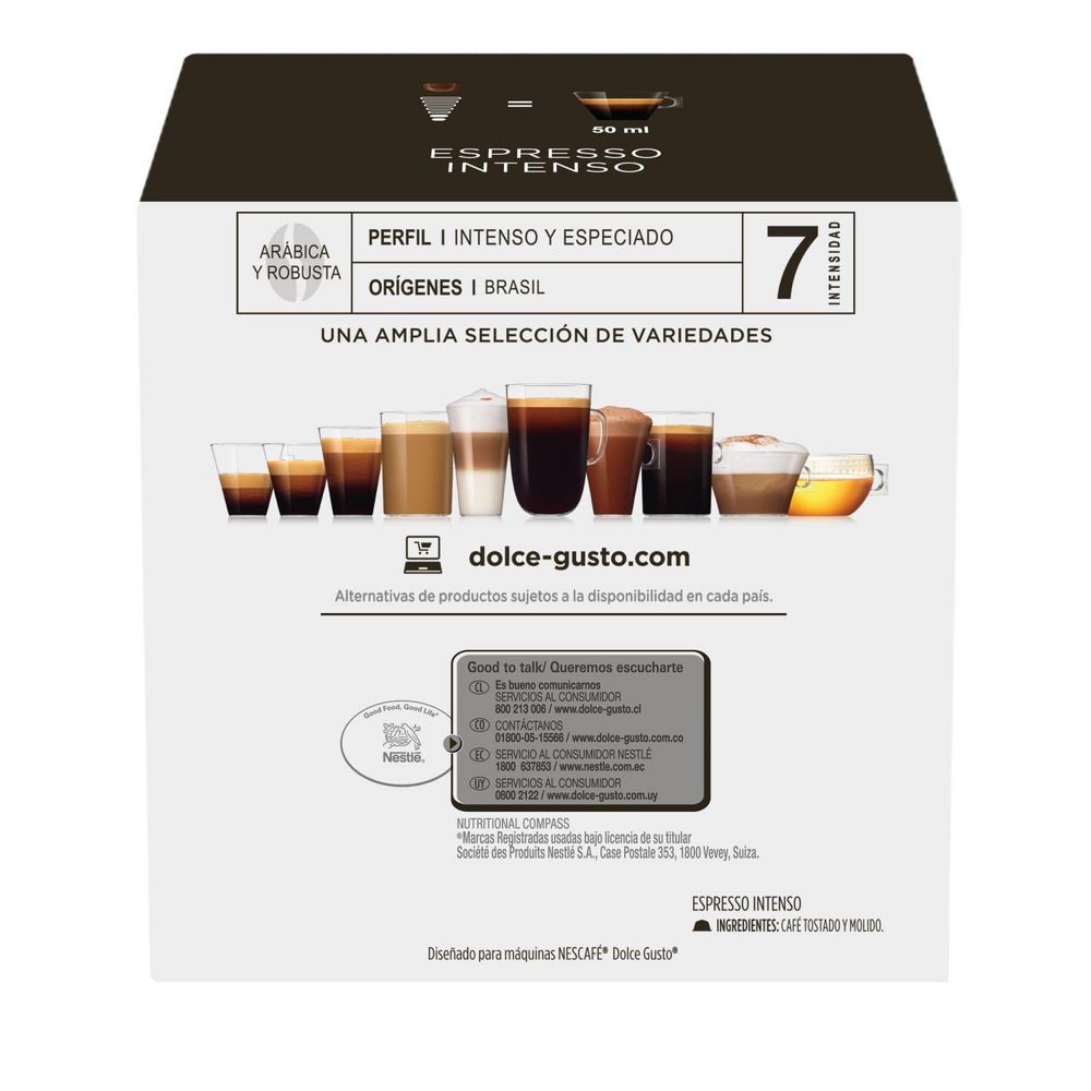 Cápsulas de Café NESCAFE DOLCE GUSTO Espresso Intenso (128  gr) img #3