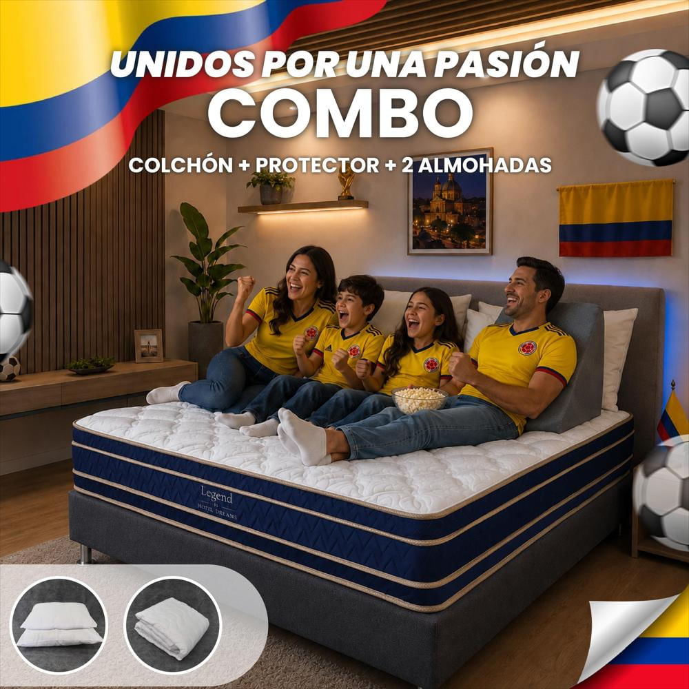 Combo Colchón Legend Semidoble 120X190 Cm Ortopedico +Protector De Colchon + 1 Almohada img #2