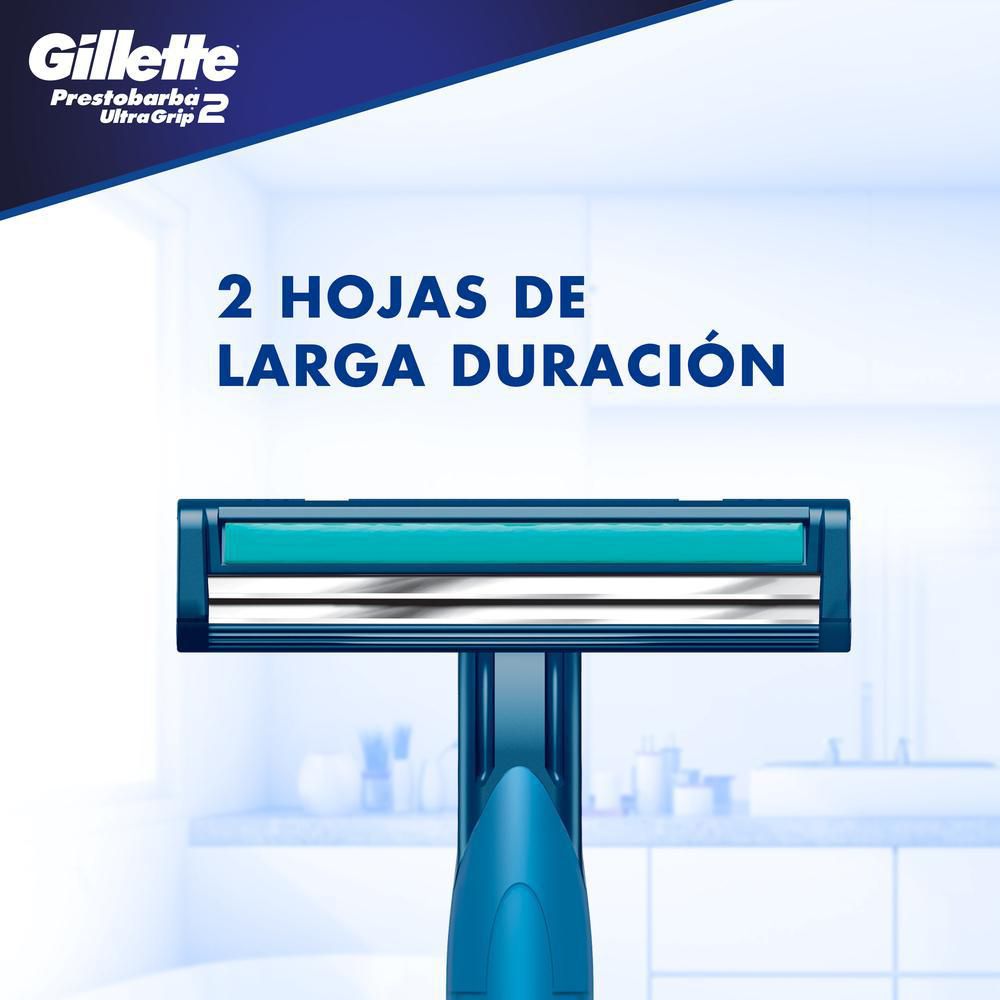 Máquina de afeitar PRESTOBARBA gillette ultragrip 2 desechables (1  und) img #6