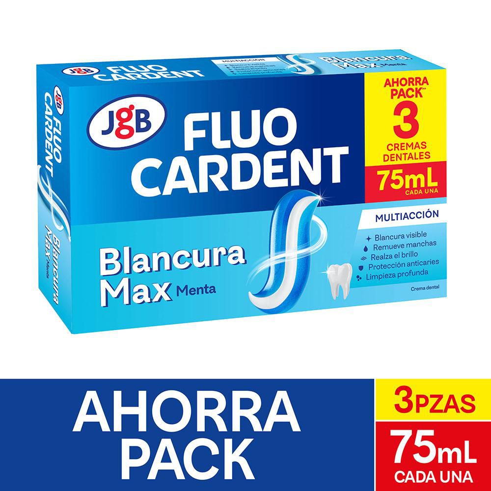 Crema dental FLUOCARDENT multi acción blancura max (225  ml)