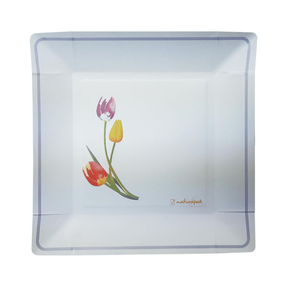 Platos NATURAPAK desechables cuadrados tulipan img #1