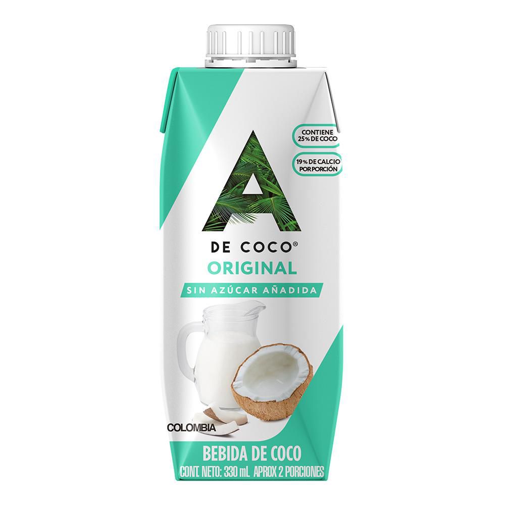 Bebida de coco A DE COCO original sin azúcar (330  ml)