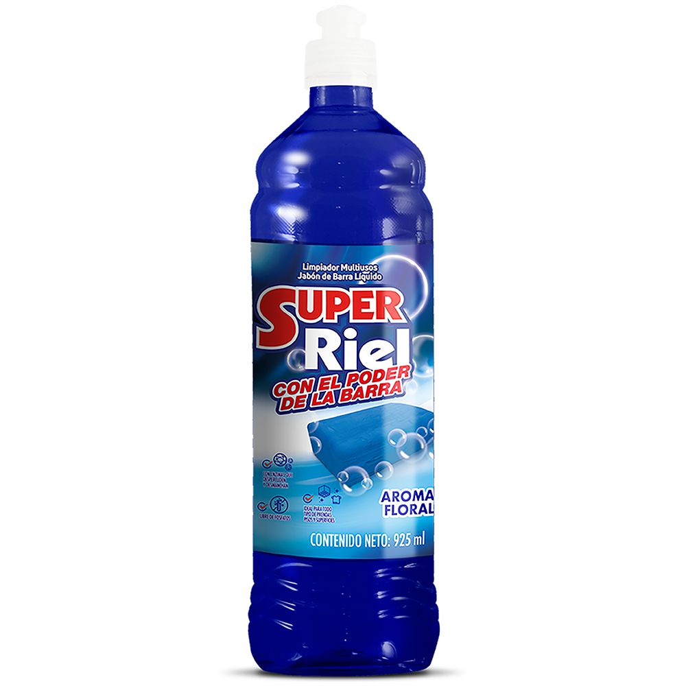Jabón de barra SUPER RIEL líquido multiusos aroma floral (925  ml)