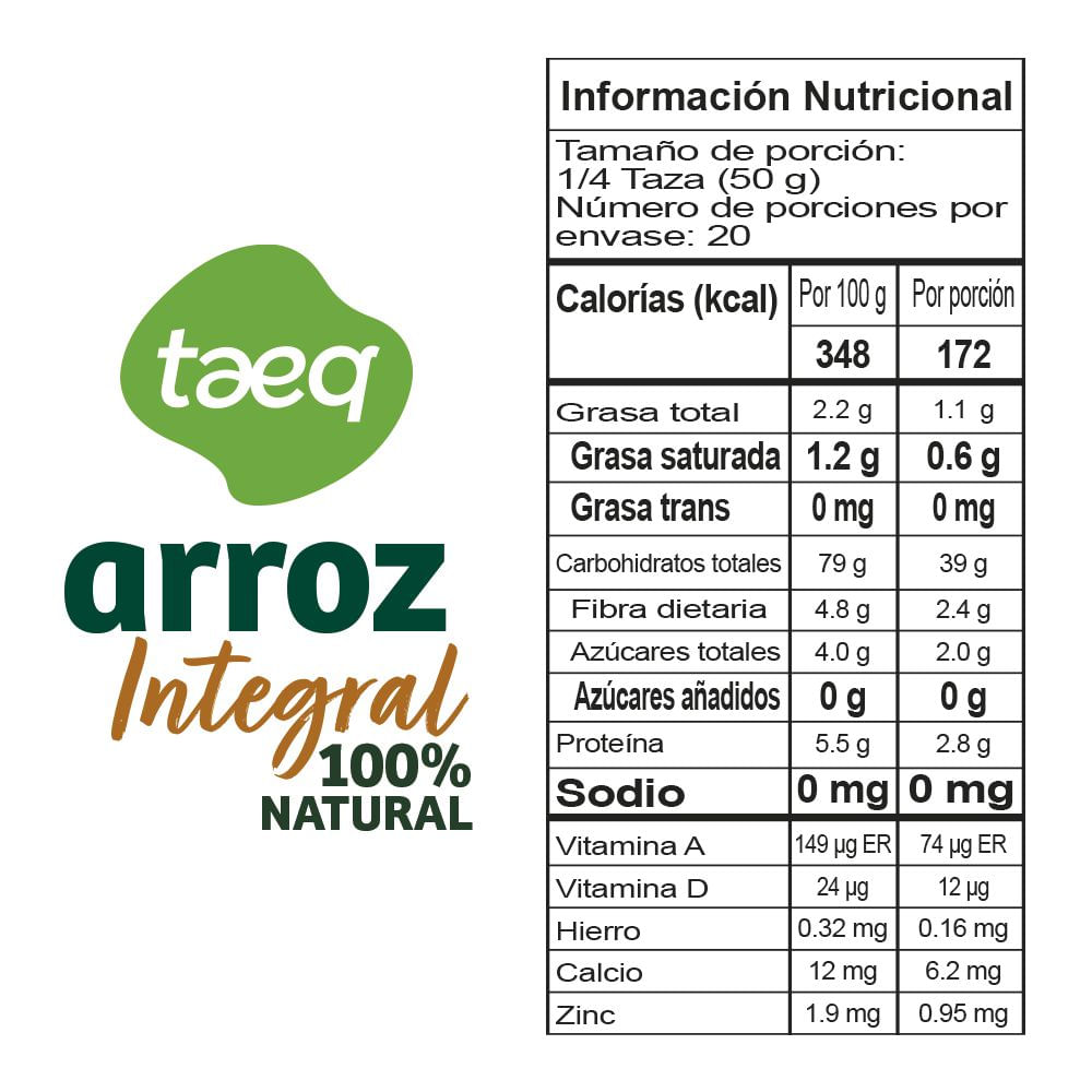 Arroz TAEQ integral (1000  gr) img #2