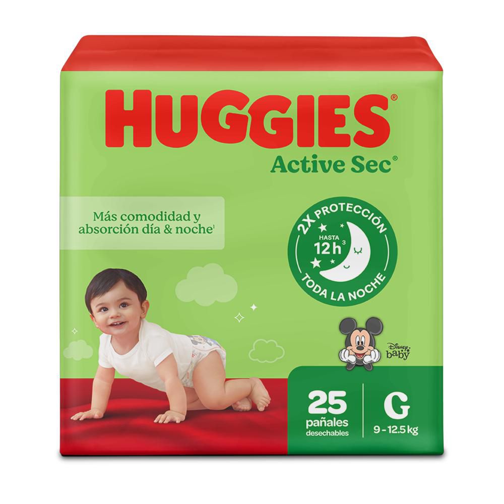 Pañales HUGGIES active sec (25  und)