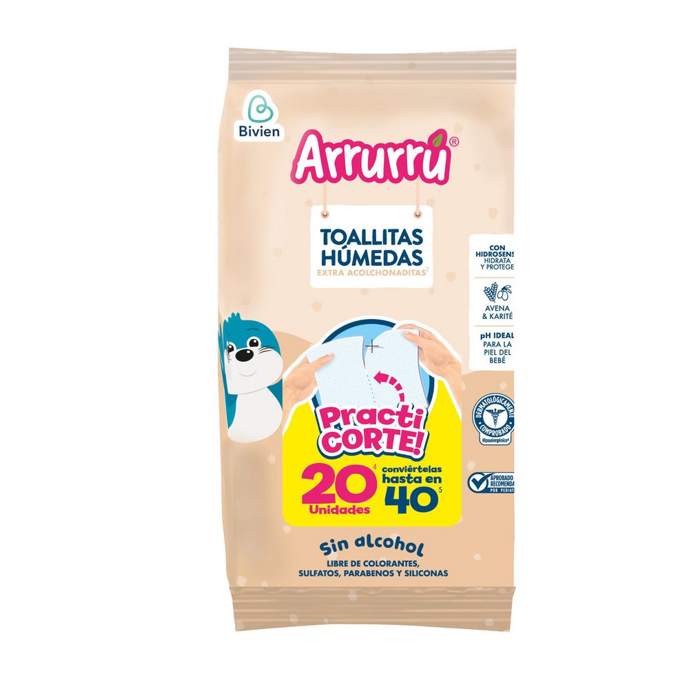 Toallitas húmedas ARRURRU sin alcohol, para bebés (20  und) img #1