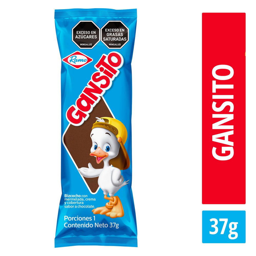 Bizcocho GANSITO con mermelada cobertura chocolate (37  gr)
