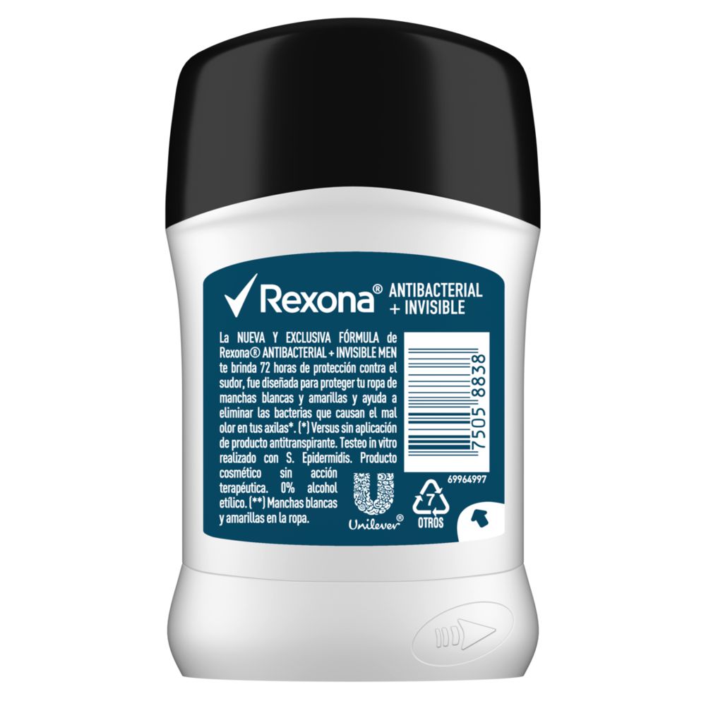 Desodorante REXONA antibacterial invisible barra (50  gr) img #6
