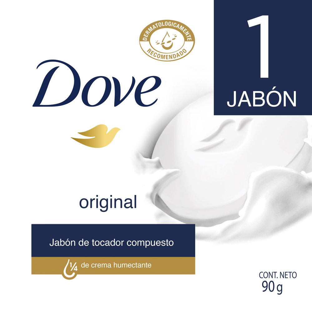 Jabón de tocador DOVE blanco original (90  gr)