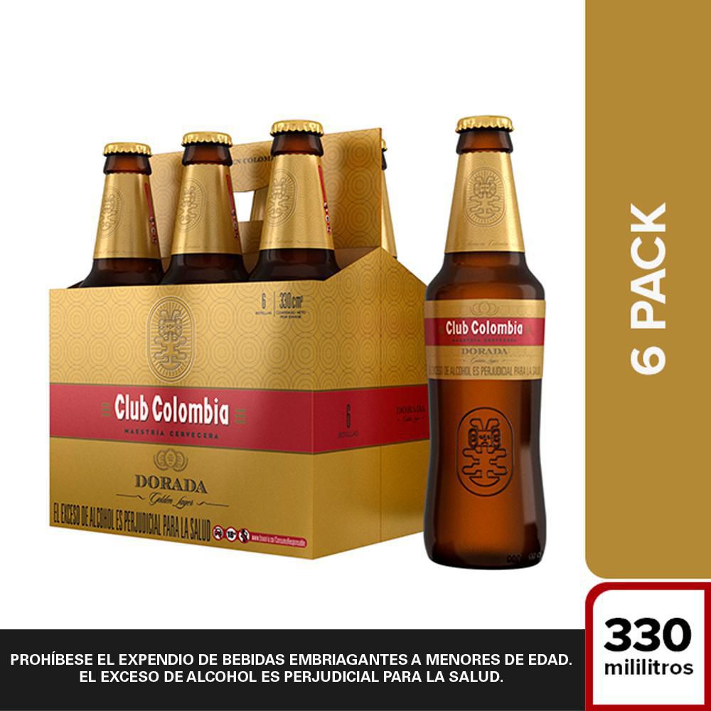 Cerveza CLUB COLOMBIA botella dorada six pack (1980  ml)