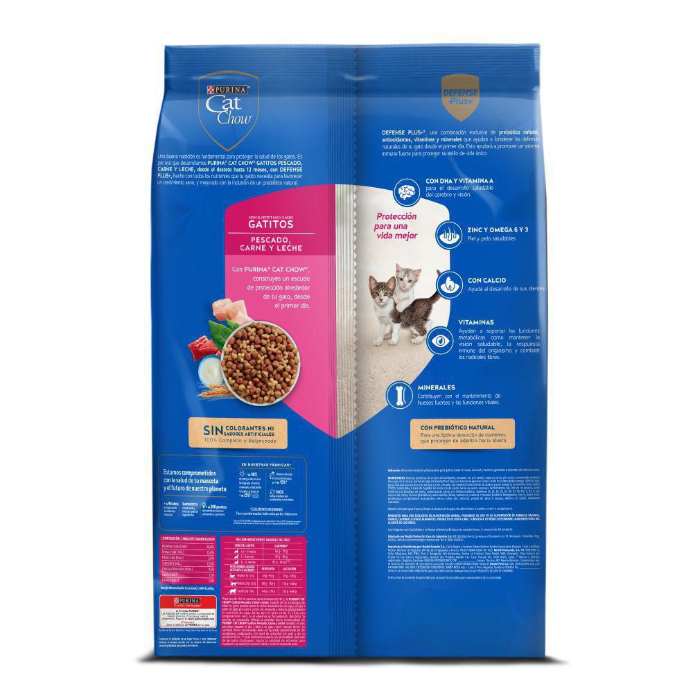 Comida para gatos PURINA CAT CHOW sabor salmón, atún y pescado blanco (500  gr) img #2