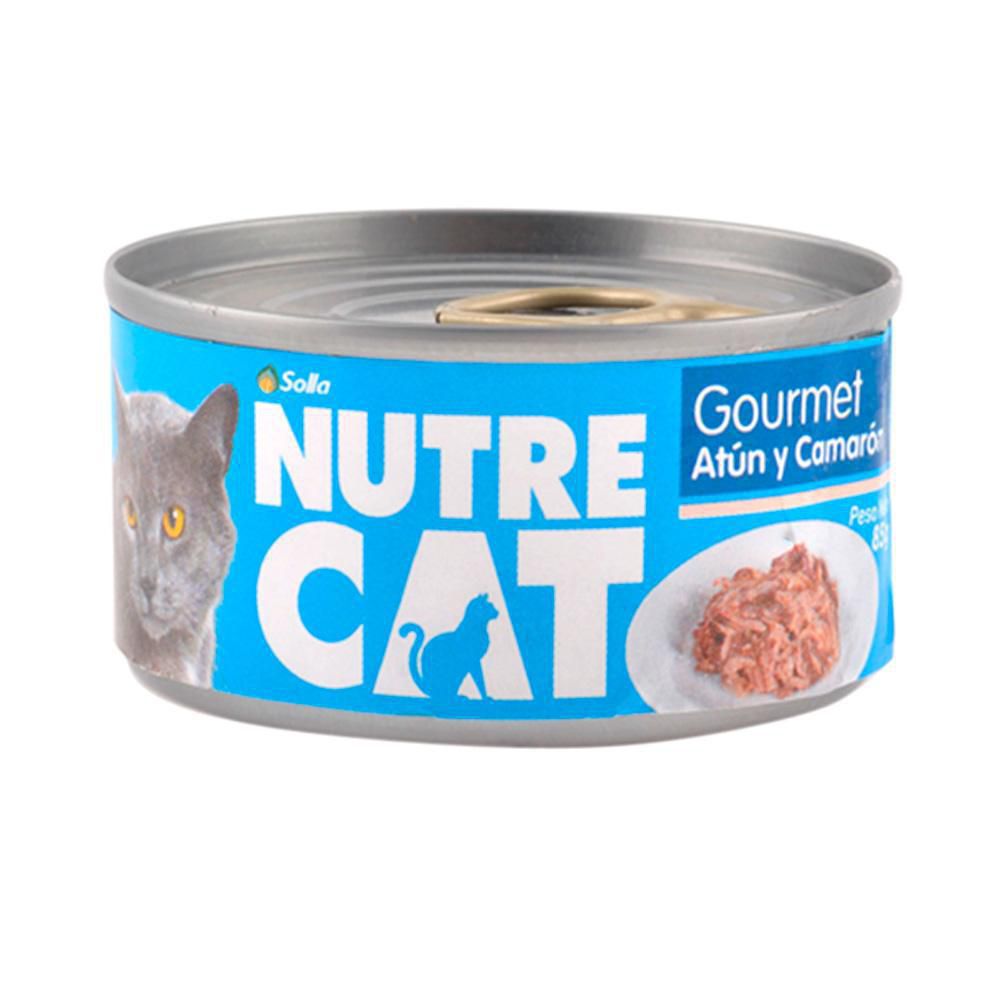 Comida para gatos NUTRE CAT en lata atún y camarón (85  gr) img #1