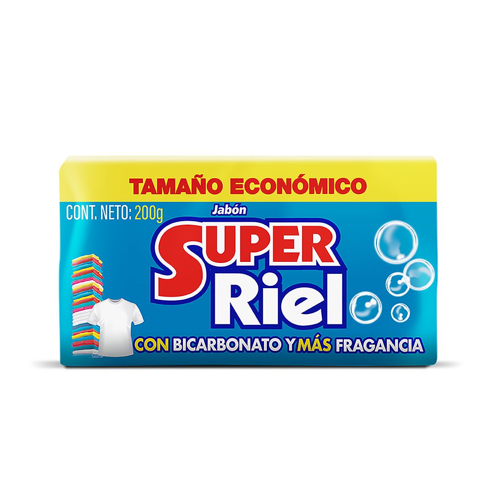 Jabón de barra SUPER RIEL con bicarbonato (200  gr)