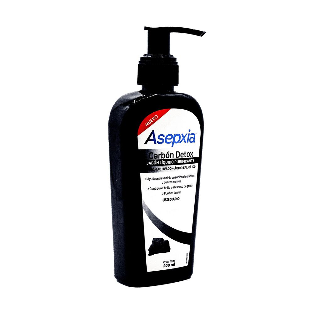 Jabón facial ASEPXIA purificante carbón detox (200  ml) img #2