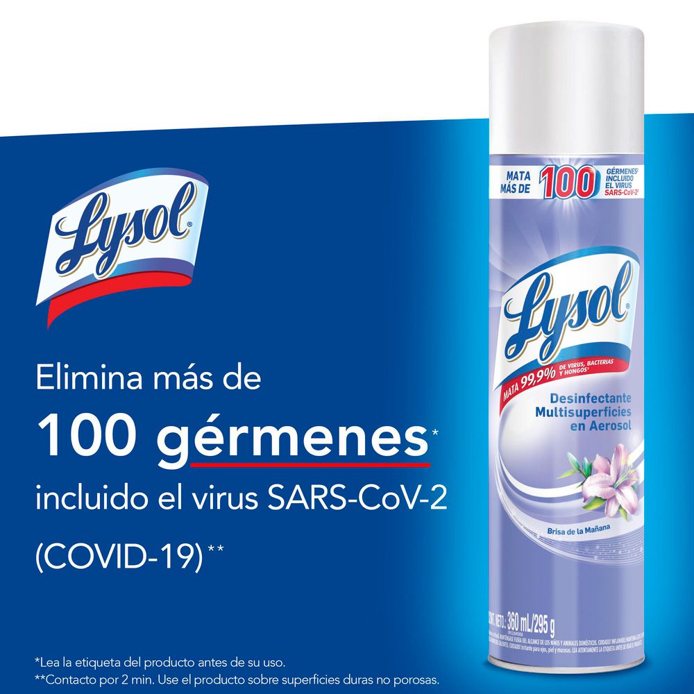 Desinfectante  LYSOL en aerosol brisa de la mañana (295  gr) img #3