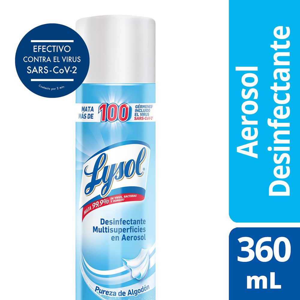 Desinfectante  LYSOL en aerosol pureza algodón (295  gr) img #1
